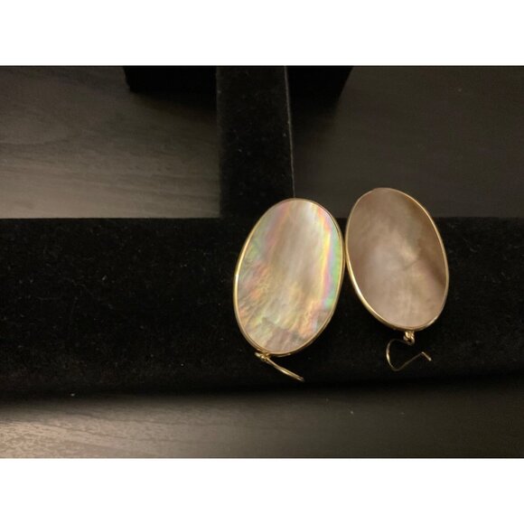 Ippolita 18 k shell oval drop earing from polished rock candy collection18 k